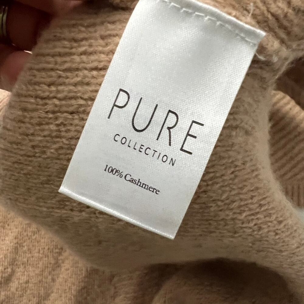 Pure Collection Sweater Vest Womens 4 Tan 100% Cashmere Ribbed Knit Shell - Picture 6 of 9